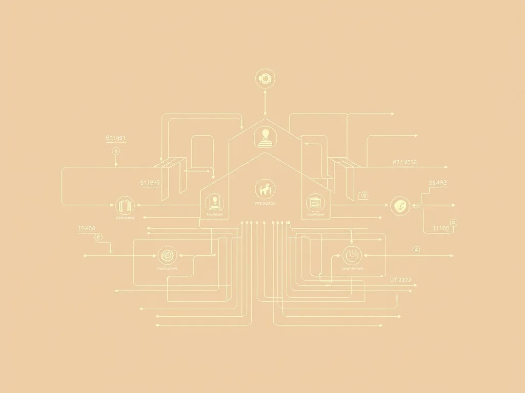 A clean, minimalist architectural diagram of digital data fl